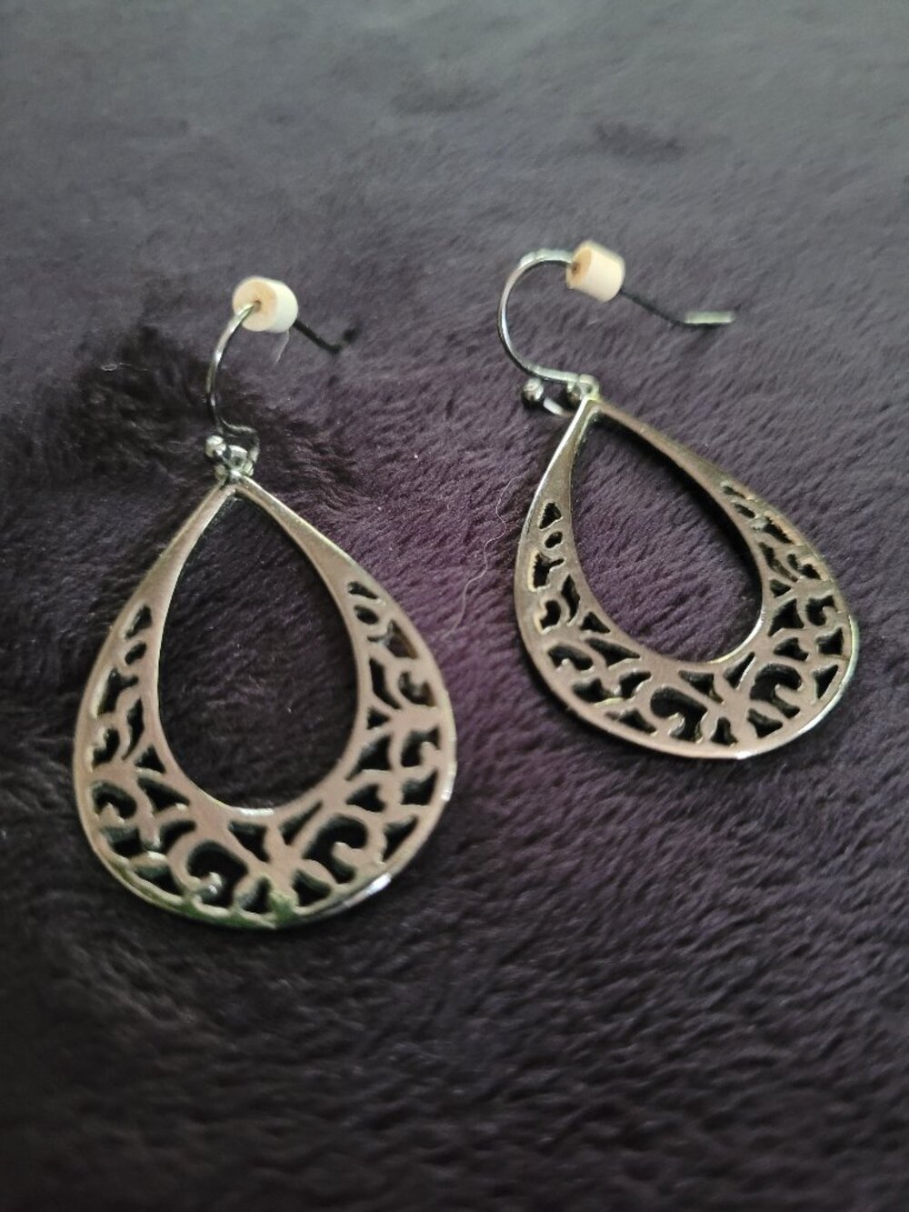 Earrings etched silver
